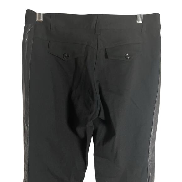 INC International Concepts Black Skinny Faux Leather Side Stripe Pants Size 8 - Picture 6 of 9